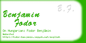 benjamin fodor business card