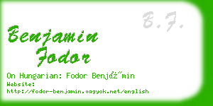 benjamin fodor business card